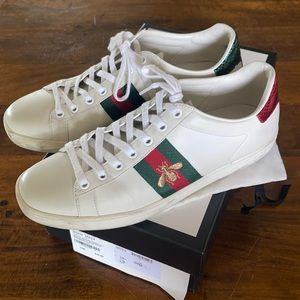 Gucci Bee leather sneakers size 38.5